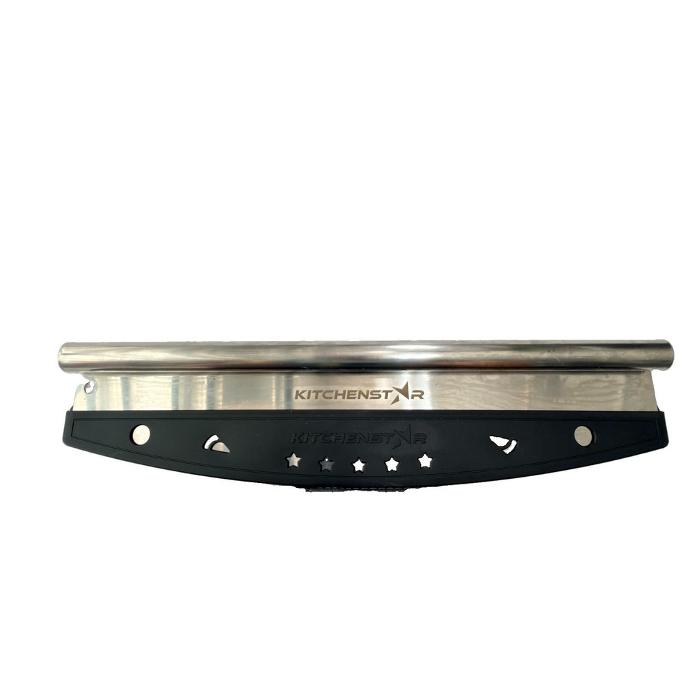 KitchenStar 20" Stainless Steel Rocking Pizza Cutter Mezzaluna Pizza Knife